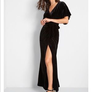 ModCloth x Collectif Silver Screening Velvet Dress